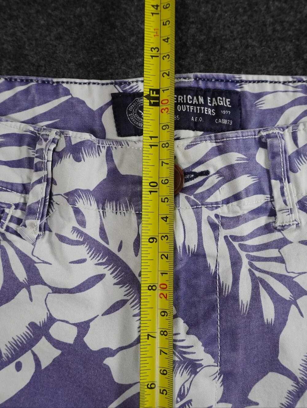 American Eagle Tropical Palm Print Chino Shorts Size 30